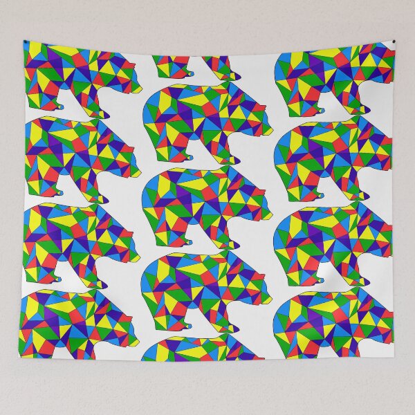 Item preview, Geometric colorful Bear designed and sold by atedesigns.