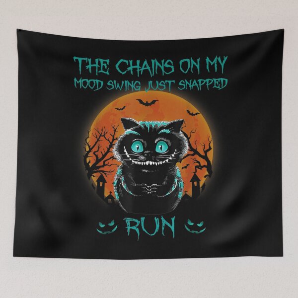 Item preview, The Chains On My Mood Swing Just Snapped Run Halloween Cat designed and sold by KylarDuffy.