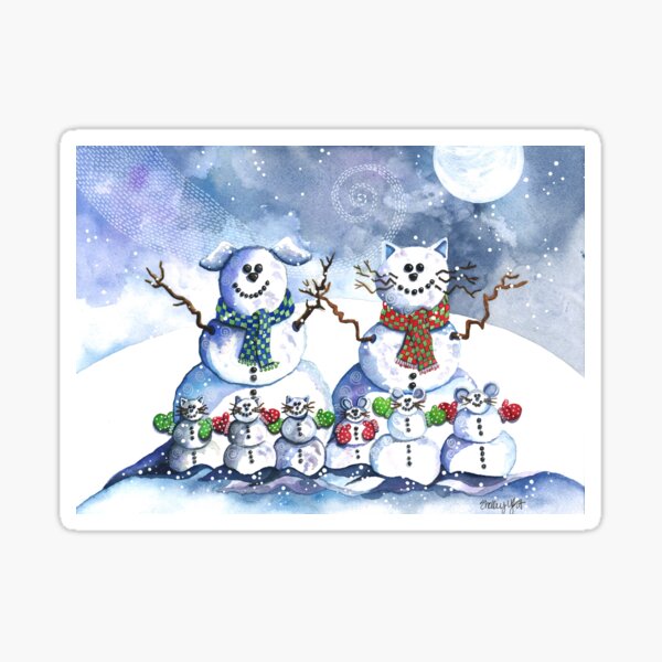 It's Snowing Cats and Dogs (and Mice Too) Sticker