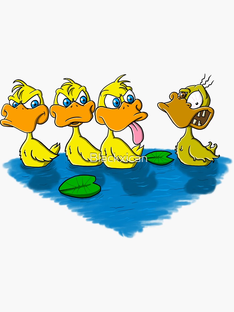 Ugly duckling, ugly duck, duck swimming, duck family, funny duck shirt |  Sticker