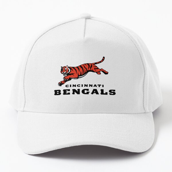 Cincinnati Bengals Hat White/Black w/Adjustable Closure Cat Face Logo