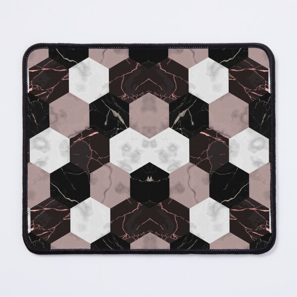 Item preview, White Pink Black Hexagon pattern designed and sold by SSK Designs.
