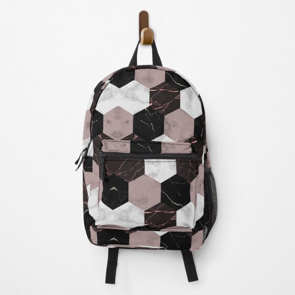 Item preview, White Pink Black Hexagon pattern designed and sold by SSK Designs.