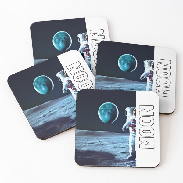Aperçu de l'œuvre  astronaute sur la lune noire 20 créée et vendue par Happy  Planet.