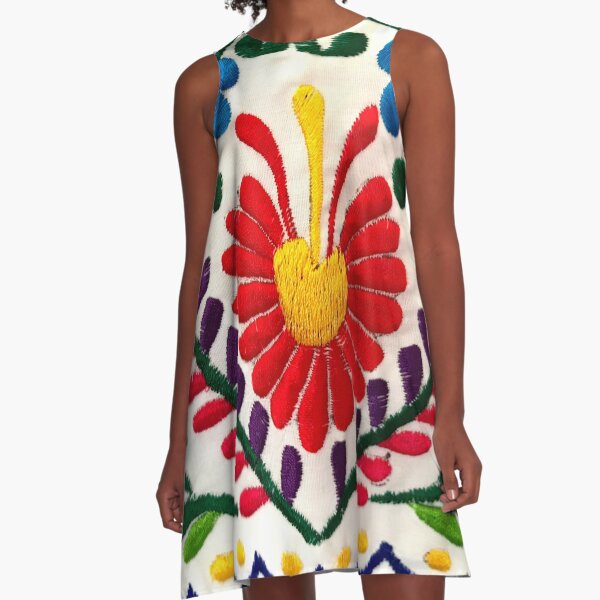 Mexican Flowers A-Line Dress