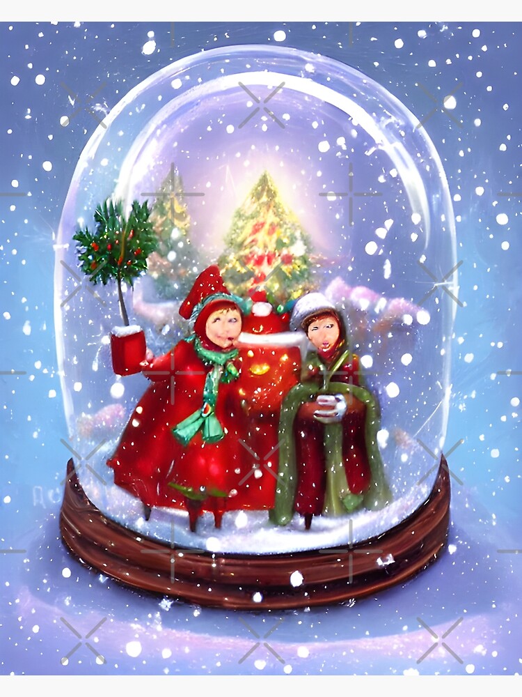 A Christmas Scene Inside A Snow Globe Poster For Sale By Winterswinner Redbubble