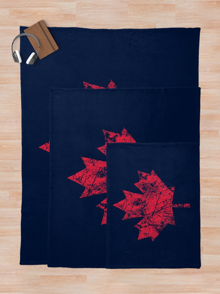 Beautiful And Charming Canadian Maple Leaf Grunge Distressed Style in Red Throw Blanket Bl-GPEXU6BP
