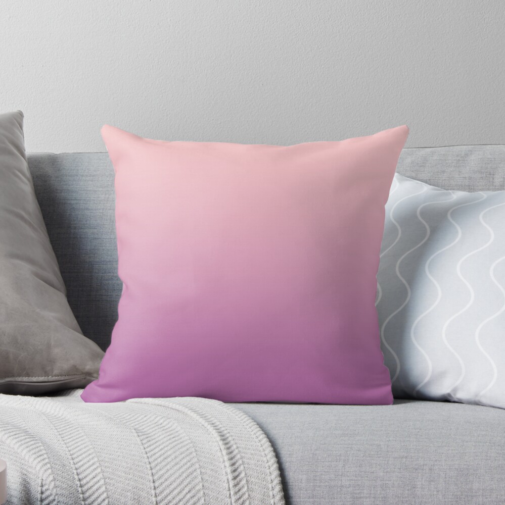 OMBRE Gradient Radiant Orchid/ Bubblegum Throw Pillow
