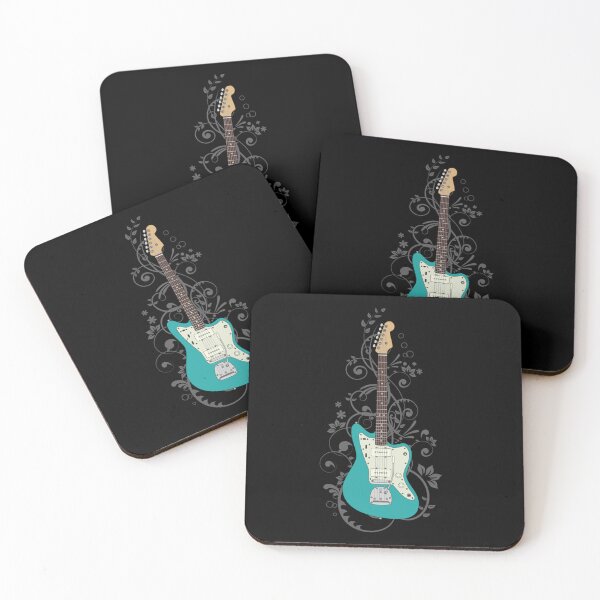 Item preview, Teal Offset Style Electric Guitar Flowering Vines Racerback Tank Top designed and sold by mchughbesenh.