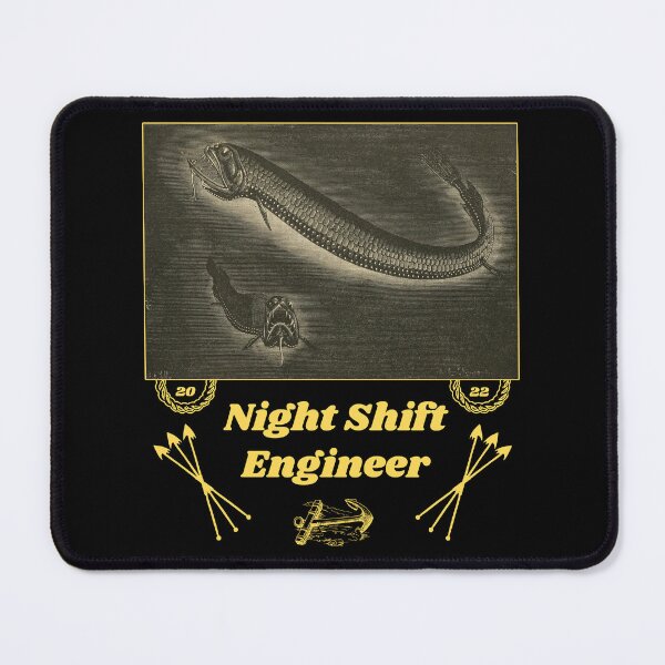 Item preview, 'Night Shift Engineer' Deep Sea Creatures - Funny Job Designs for T-shirts, stickers and other accessories designed and sold by Ridiculam Toga.