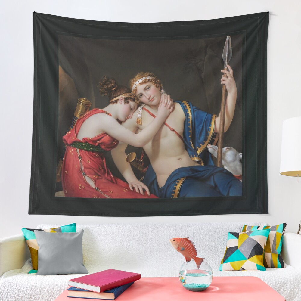 The Farewell of Telemachus and Eucharis by Jacques-Louis David Remastered Xzendor7 Classical Art Old Masters Reproductions Tapestry
