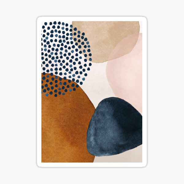 Item preview, Modern Abstract Terracotta Blush and Navy Blue designed and sold by PixDezines.