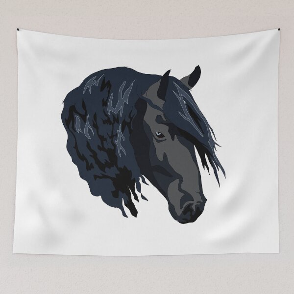 Item preview, Speak black horse with a long mane designed and sold by LeahcarsArt.