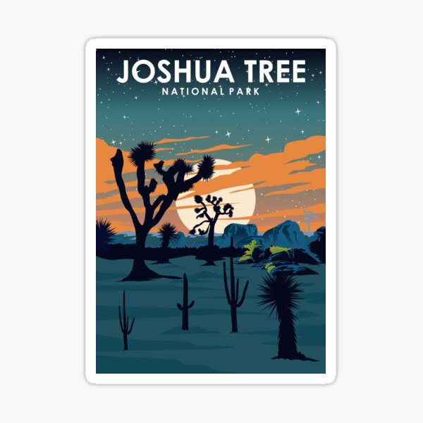 Item preview, Joshua Tree National Park at Night Vintage Minimal Travel Poster designed and sold by Stadify.