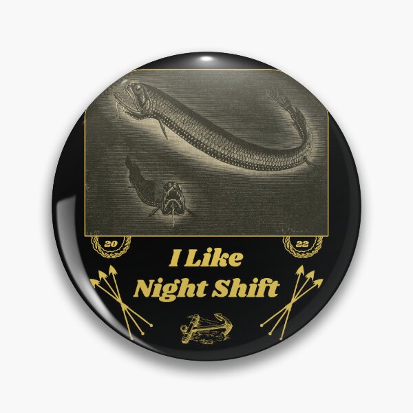 Item preview, 'I Like Night Shift' Deep Sea Creatures - Funny Job Designs for T-shirts, stickers and other accessories designed and sold by Ridiculam Toga.