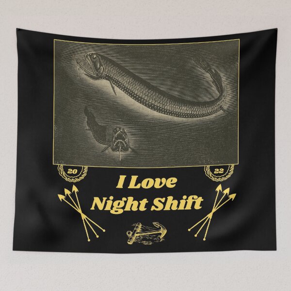 Item preview, 'I Love Night Shift' Deep Sea Creatures - Funny Job Designs for T-shirts, stickers and other accessories designed and sold by Ridiculam Toga.