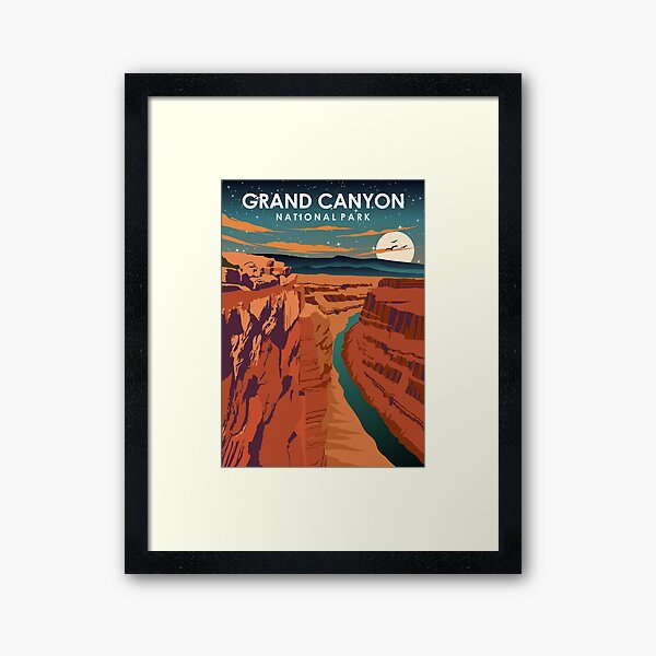 Item preview, Grand Canyon National Park at Night Vintage Minimal retro Travel Poster designed and sold by Stadify.