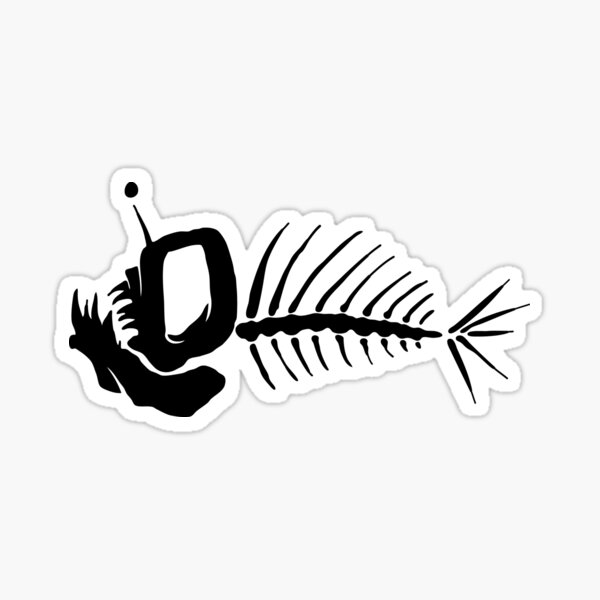 Boat Vinyl Decal Sticker Fish Life Fishing Pole Jolly Roger Skull Joke  Fisherman