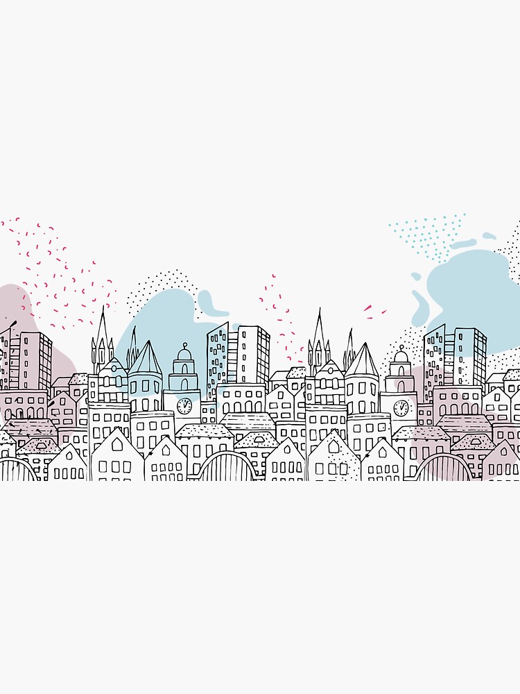 European city - Pastel drawing by mirunasfia