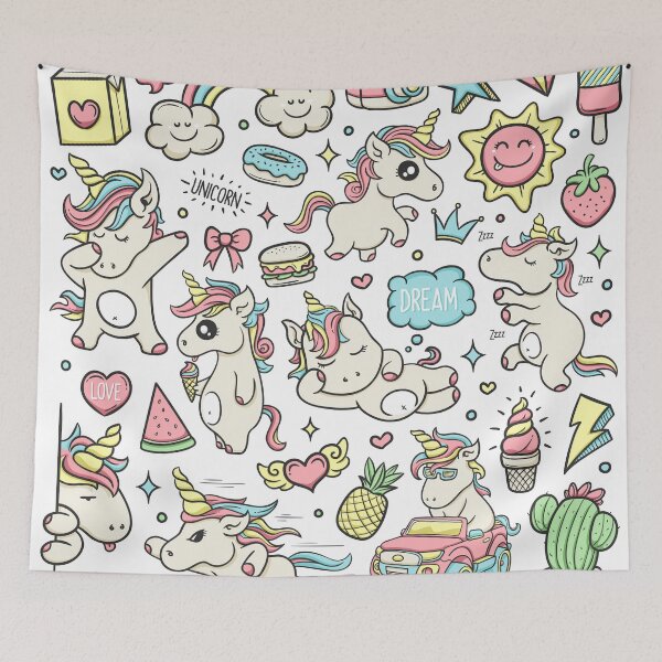 Item preview, Doodle Unicorns designed and sold by Vector Scout Lab.