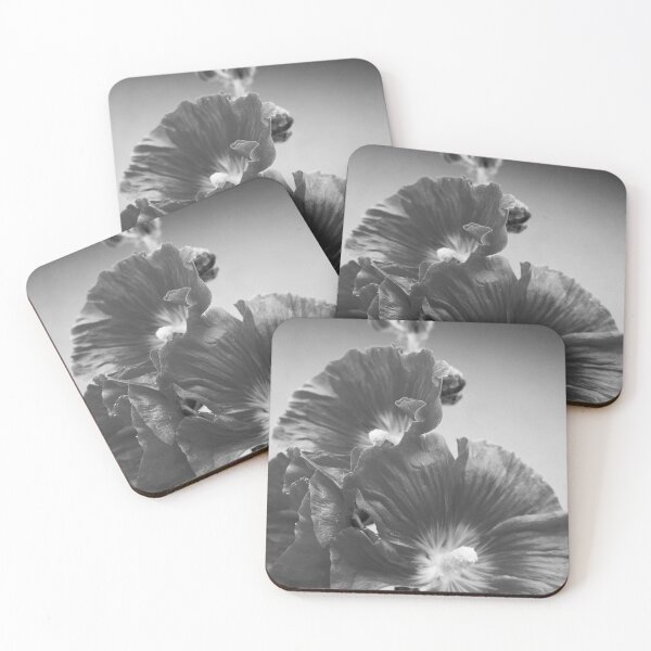 Item preview, Black and White Hollyhock close-up designed and sold by Nalinne Jones.