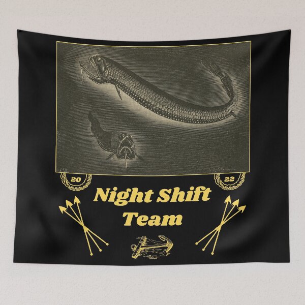 Item preview, 'Night Shift Support' Deep Sea Creatures - Funny Job Designs for T-shirts, stickers and other accessories designed and sold by Ridiculam Toga.