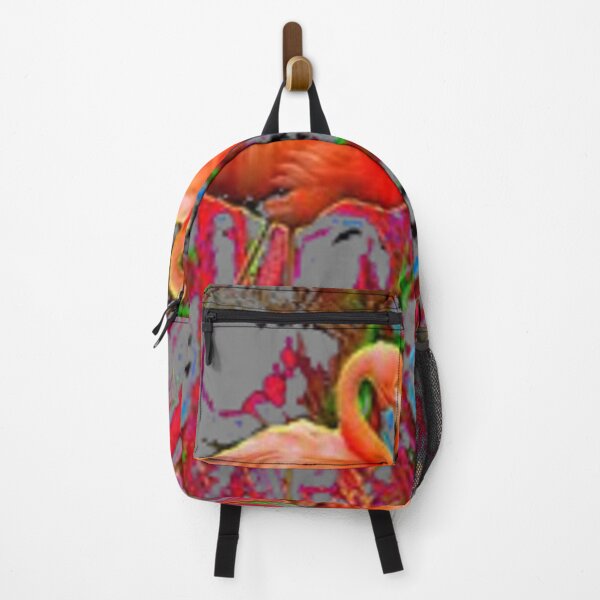 Item preview, COLORFUL FLORIDA FLAMINGOS PEACOCK ABSTRACT GREY ART designed and sold by sharlesart.