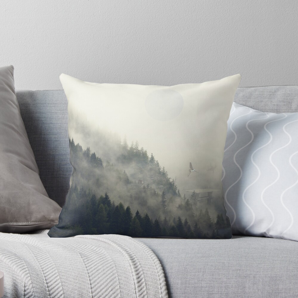 Forest Moon Throw Pillow