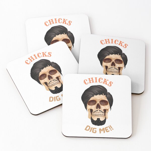 Item preview, CHICKS DIG ME!! - Skull with Hair | Happy Halloween | Funny Halloween | Halloween Costume designed and sold by CosmicStory.