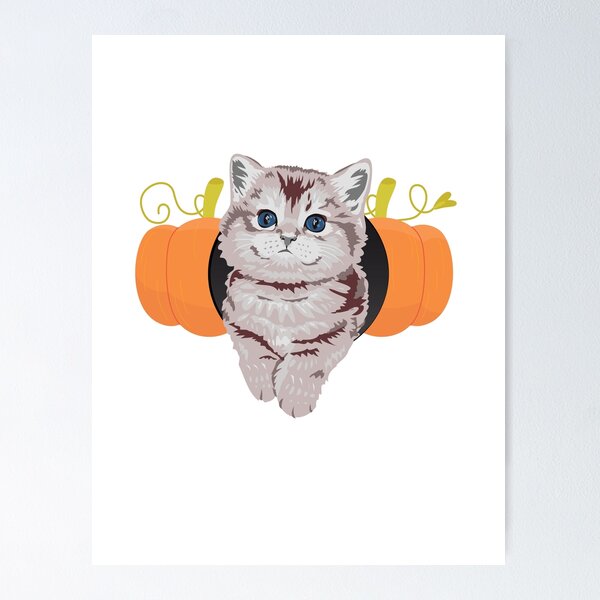 Item preview, halloween cat w pumpkins designed and sold by special8design.