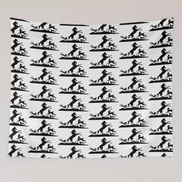 Item preview, Fairytale Germany Deer Forest Hunting Birds Ravens Papercut Silhouette Black designed and sold by G-M-Designs.
