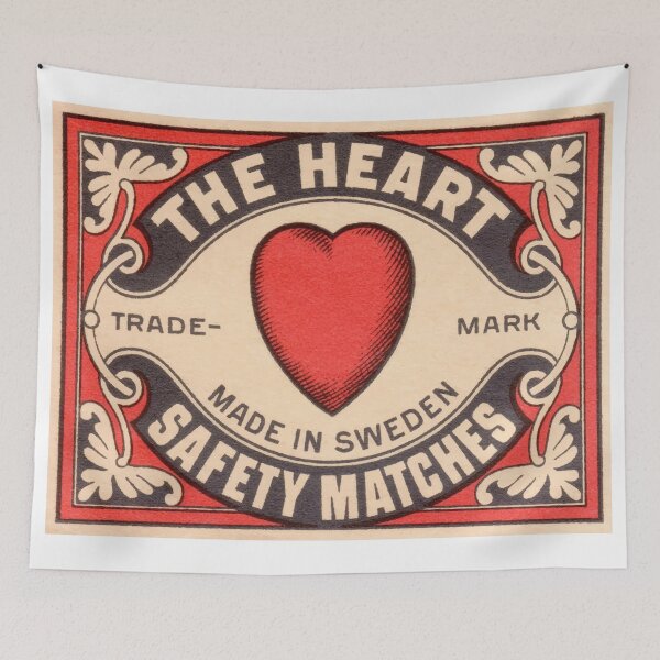Item preview, Antique Swedish Matchbox Label The Heart designed and sold by retrographics.