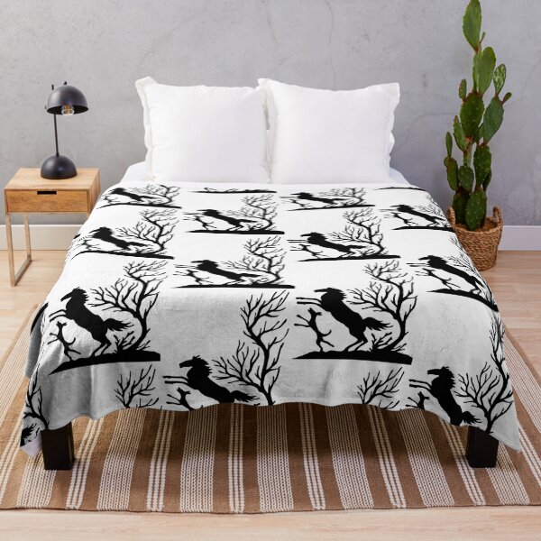 Item preview, Fairytale Germany Deer Forest Hunting Birds Ravens Papercut Silhouette Black designed and sold by G-M-Designs.