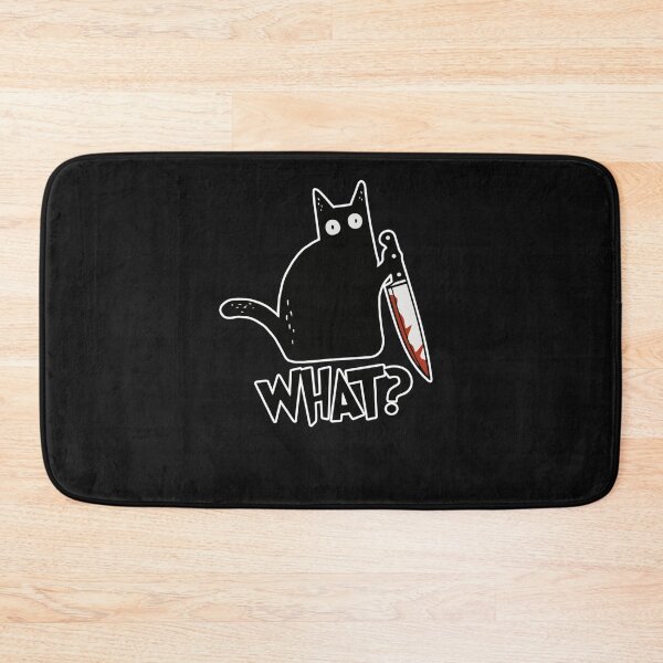 Item preview, Chat quoi Chat noir meurtrier avec couteau cadeau  designed and sold by TheresaDaniela.