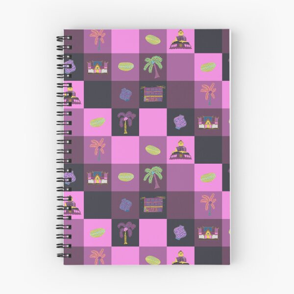 Item preview, Neon Check pattern Phucket Thailand - coral, yellow, purple, blue checker checkerboard designed and sold by Ingrid Poole.