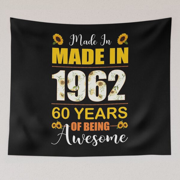 Item preview, Made In 1962 With 60 Years Of Being Awesome Flower designed and sold by leshiarivers.