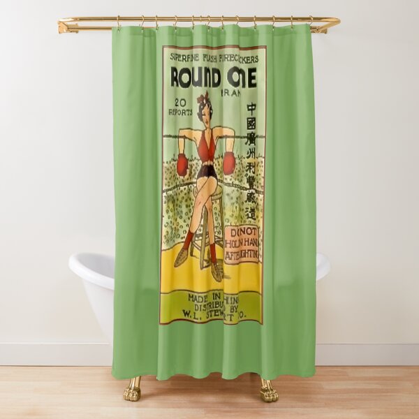 Round One For This Firecracker Shower Curtain