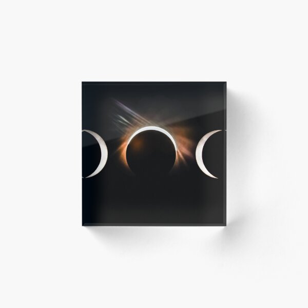 phases of the solar eclipse 2017 Acrylic Block