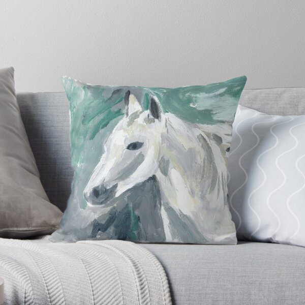 Horse by Nicole Mathieson Throw Pillow