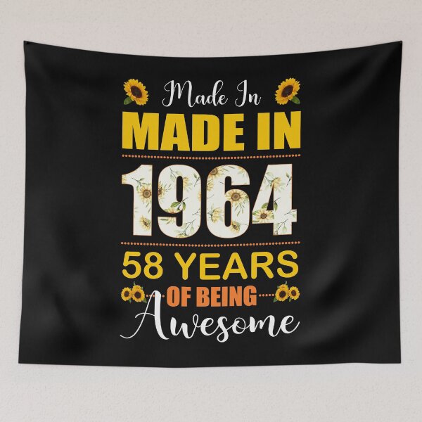 Item preview, Made In 1964 With 58 Years Of Being Awesome Flower designed and sold by leshiarivers.