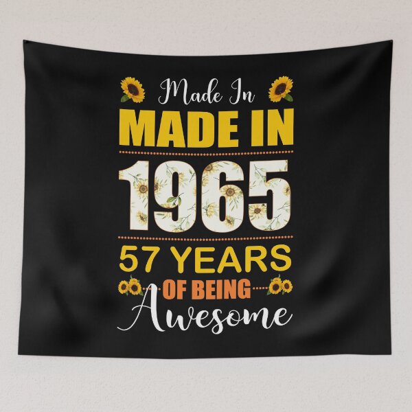 Item preview, Made In 1965 With 57 Years Of Being Awesome Flower designed and sold by leshiarivers.