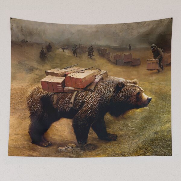 Item preview, digital painting of Wojtek the bear designed and sold by BRU Design.