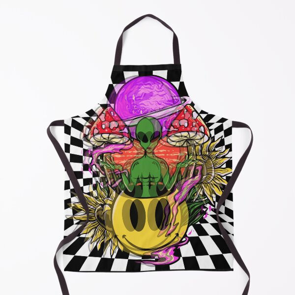 Item preview, Psychedelic Alien mushrooms and Optical Illusion Background. designed and sold by MamaNeeaDesigns.