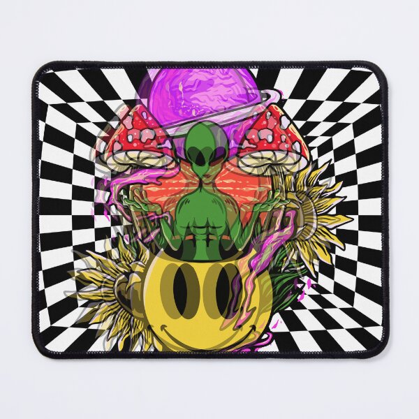 Item preview, Psychedelic Alien mushrooms and Optical Illusion Background. designed and sold by MamaNeeaDesigns.