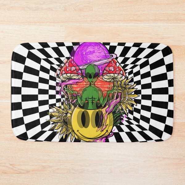 Item preview, Psychedelic Alien mushrooms and Optical Illusion Background. designed and sold by MamaNeeaDesigns.