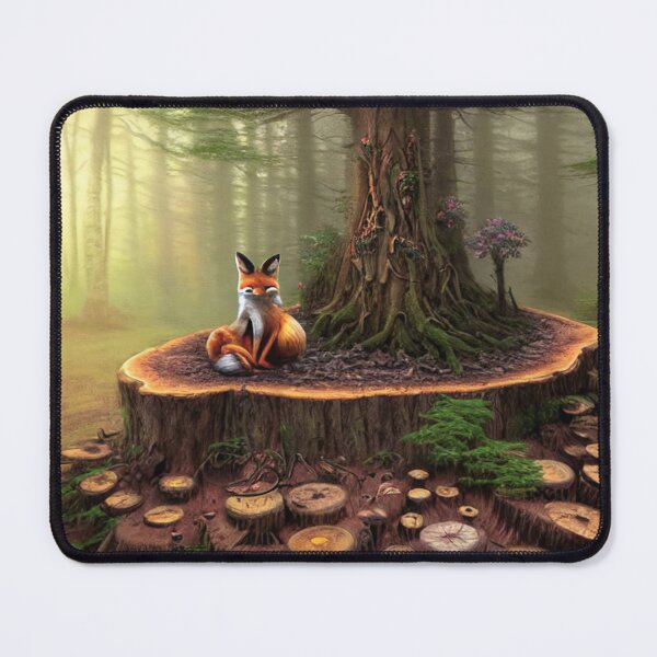 Item preview, Fox on Tree Stump designed and sold by CherryBlack.