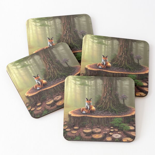 Item preview, Fox on Tree Stump designed and sold by CherryBlack.