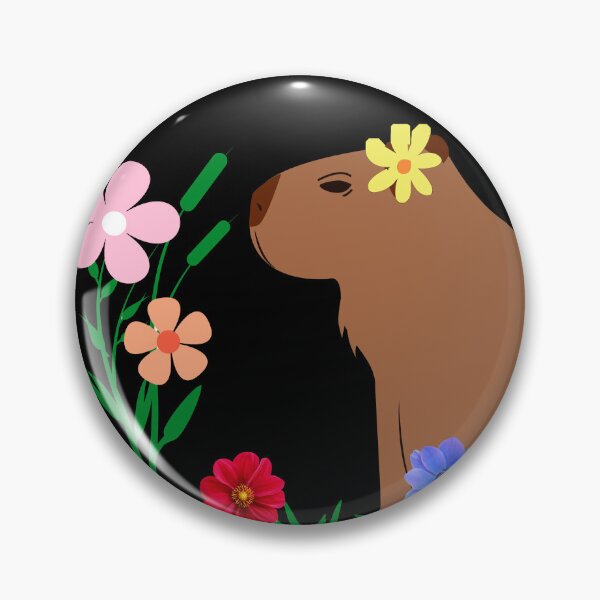Item preview,  Cute Capybara And Flowers designed and sold by Tamas Das.