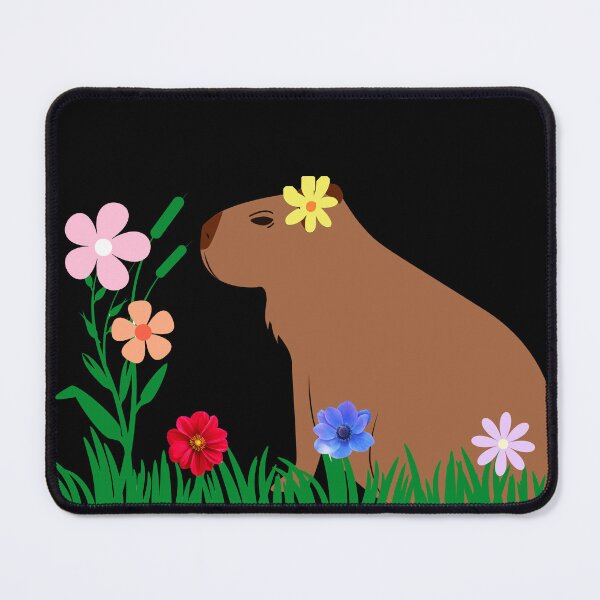 Item preview, Cute Capybara And Flowers designed and sold by Tamas Das.