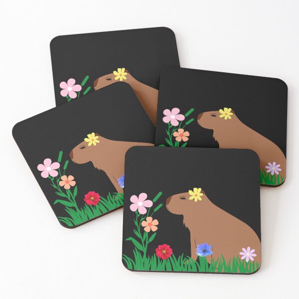 Item preview,  Cute Capybara And Flowers designed and sold by Tamas Das.